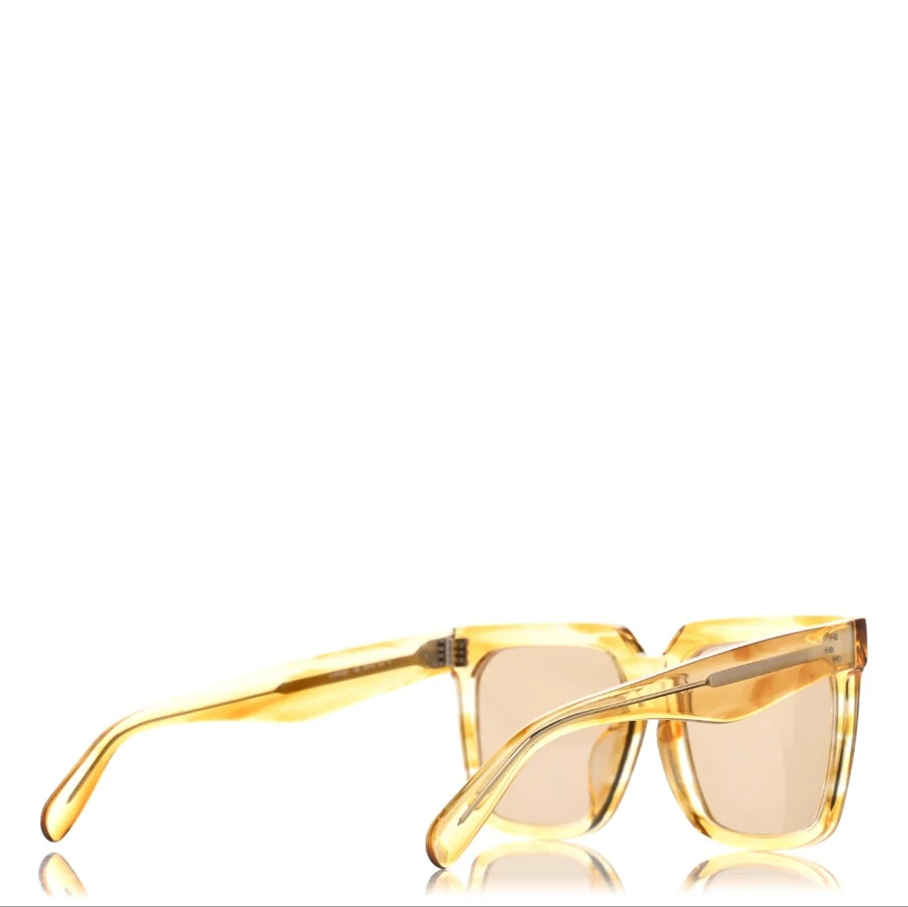 NEW CELINE SQUARE UNISEX YELLOW EYEWEAR CL4055FN 55E SUNGLASSES CL 4055FL - Picture 3 of 4